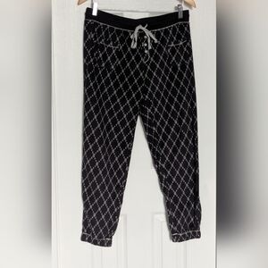 Kensie Women's (Medium) Black/ Gray/Silver Fleece Pajama Bottoms/Pants w/Pockets
